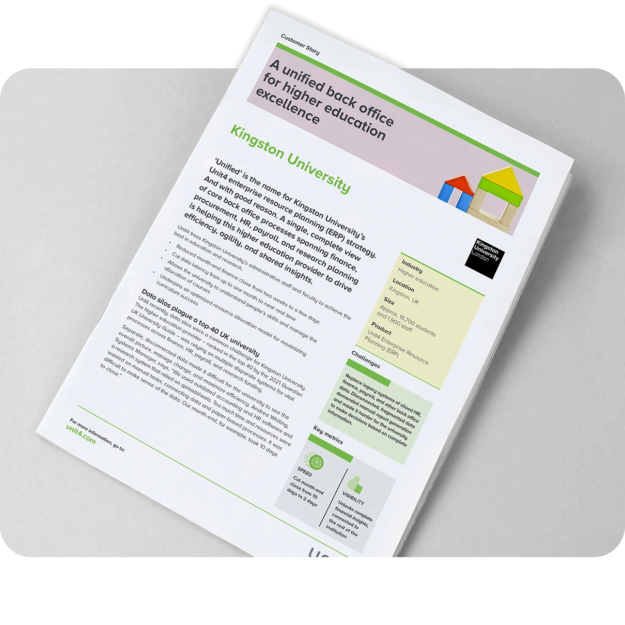 Cover image for Unit4 customer story about Kingston University