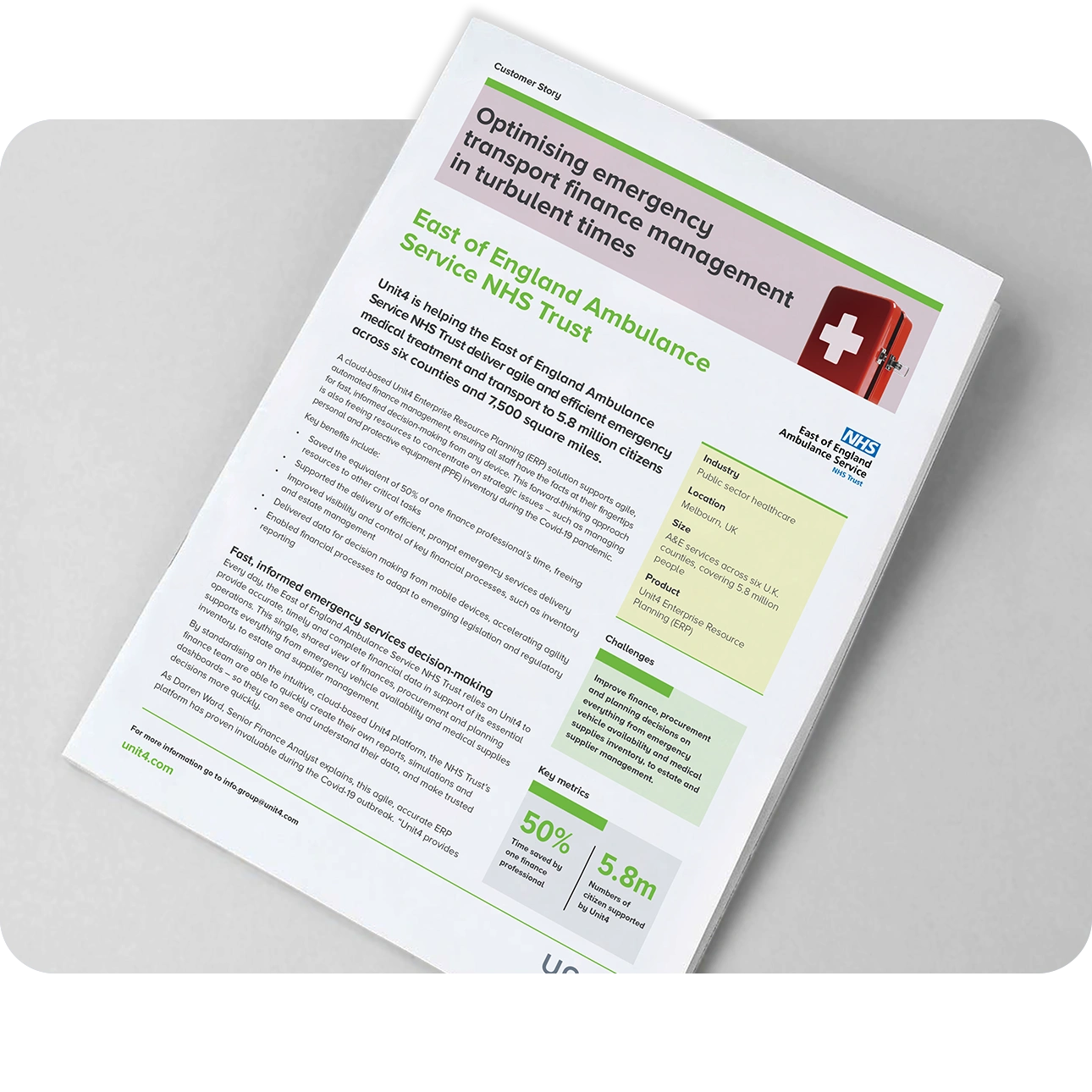 Content image from Unit4 customer story - East of England Ambulance Service NHS Trust