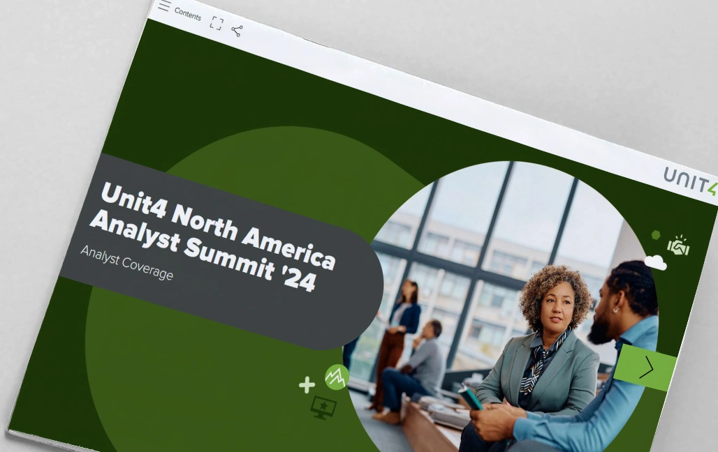 Click here to read our eBook: “Unit4 North America Analyst Summit ’24”
