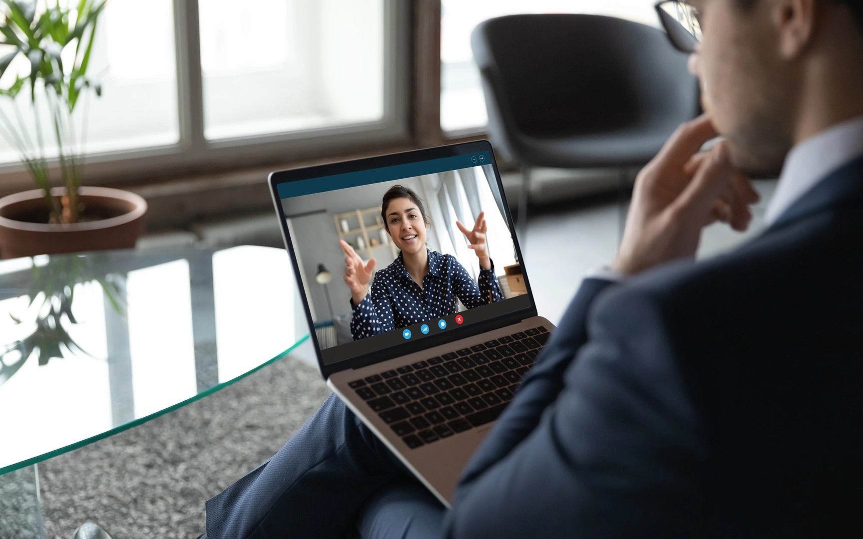 man on zoom call
