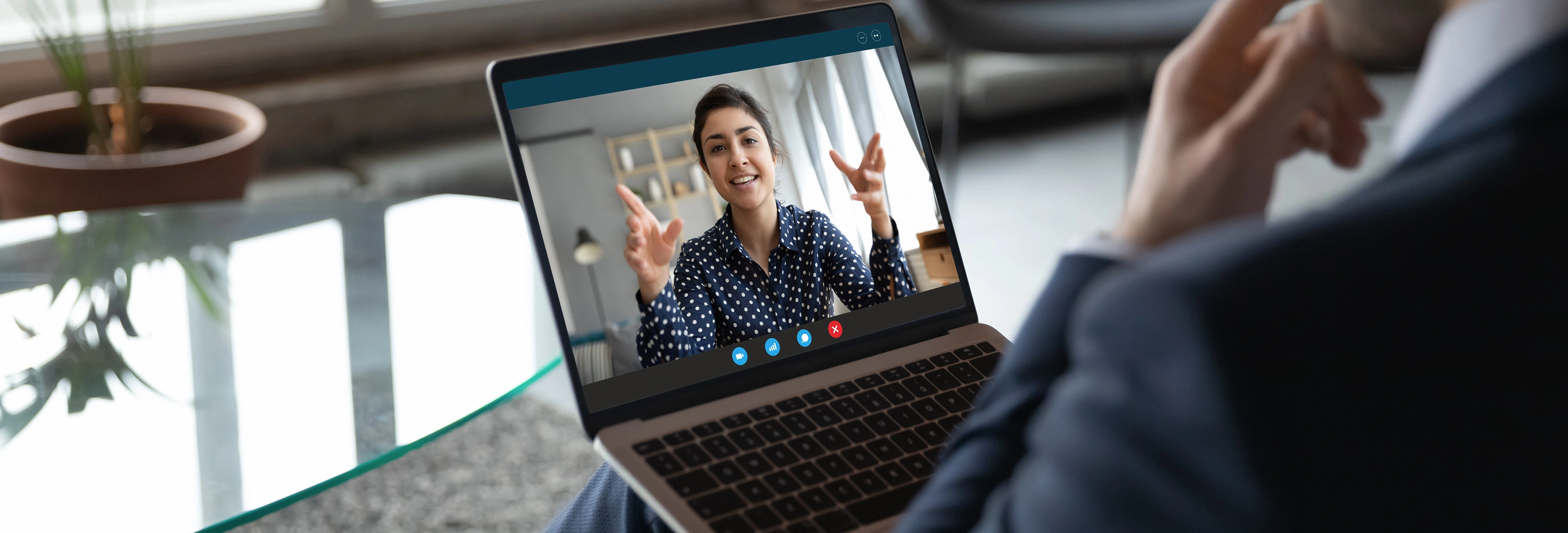 man on zoom call