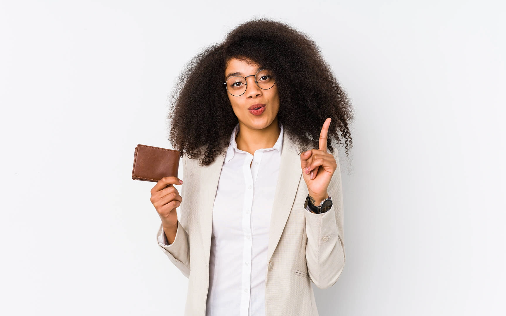 woman holding wallet