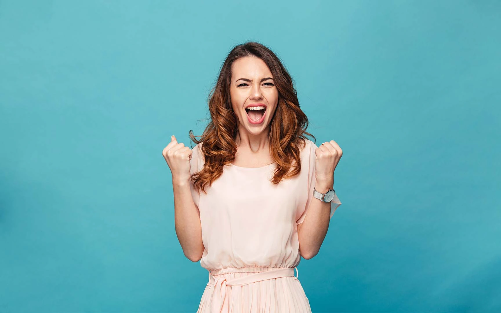 person cheering 