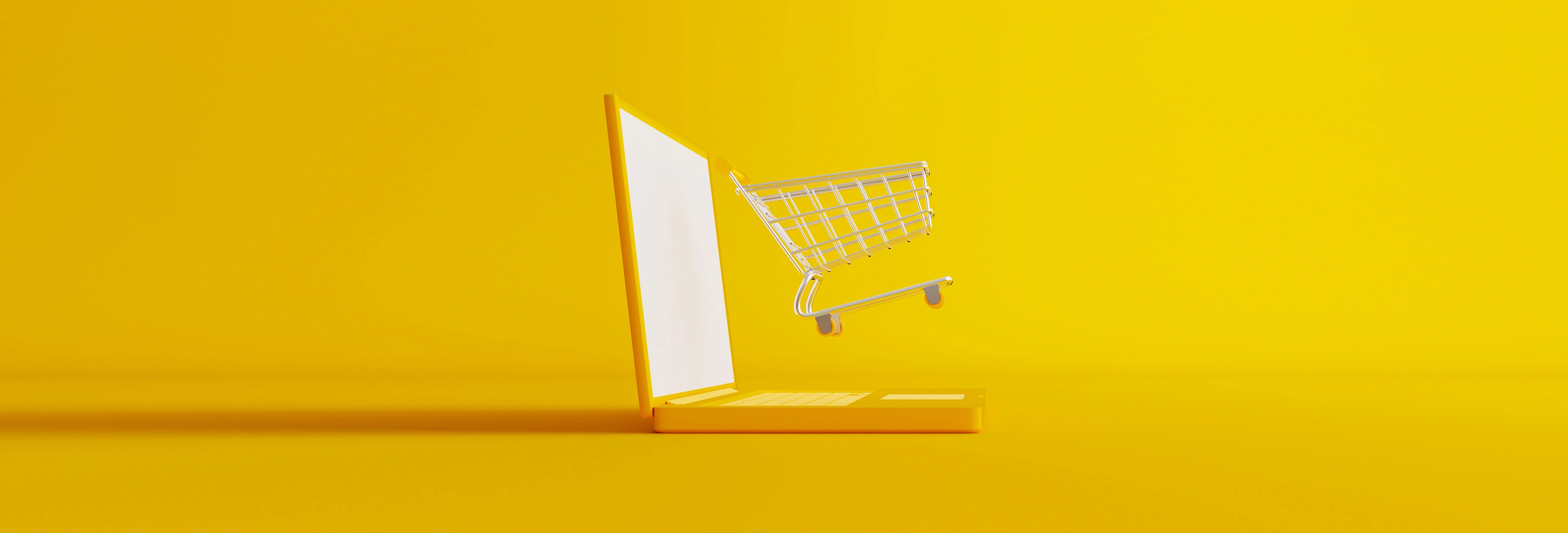 laptop with shopping cart