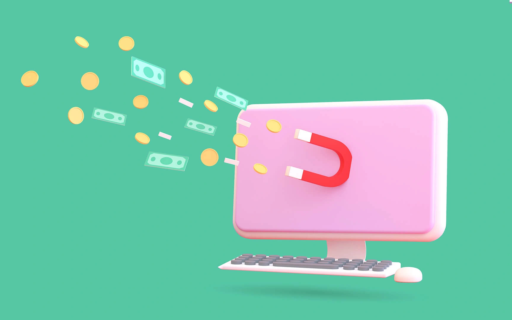 computer and money