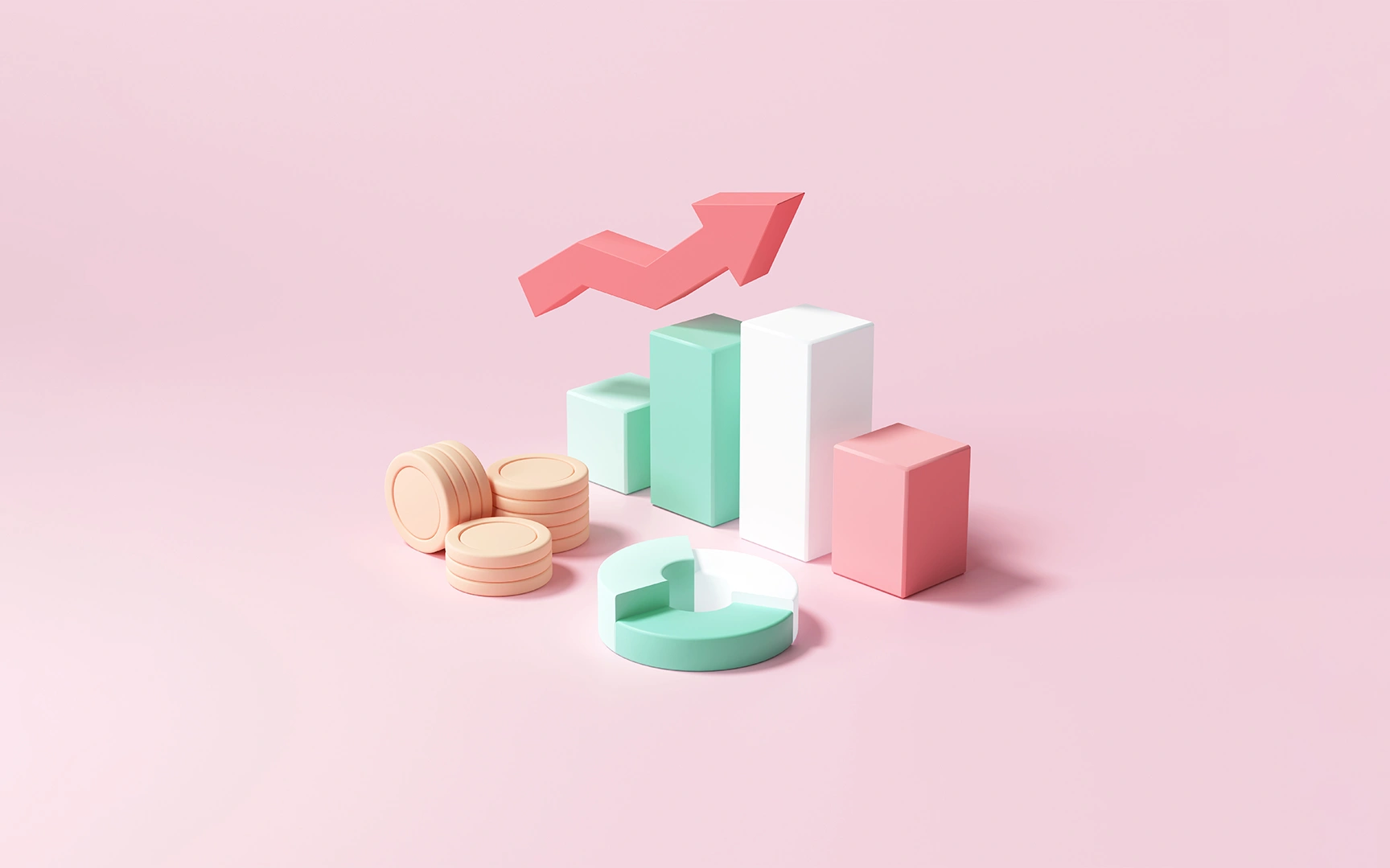 graphics on pink background