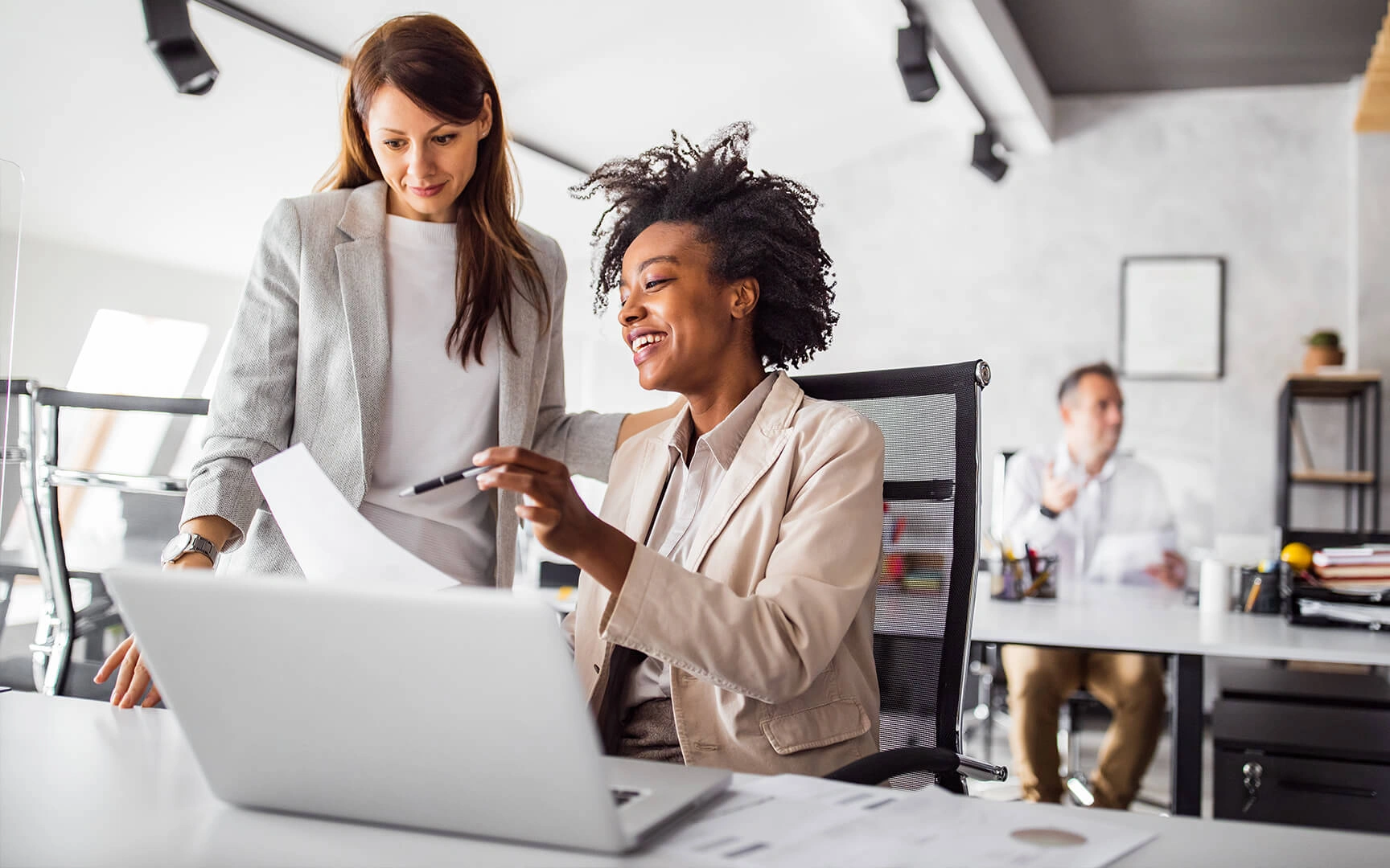 two women working in an office