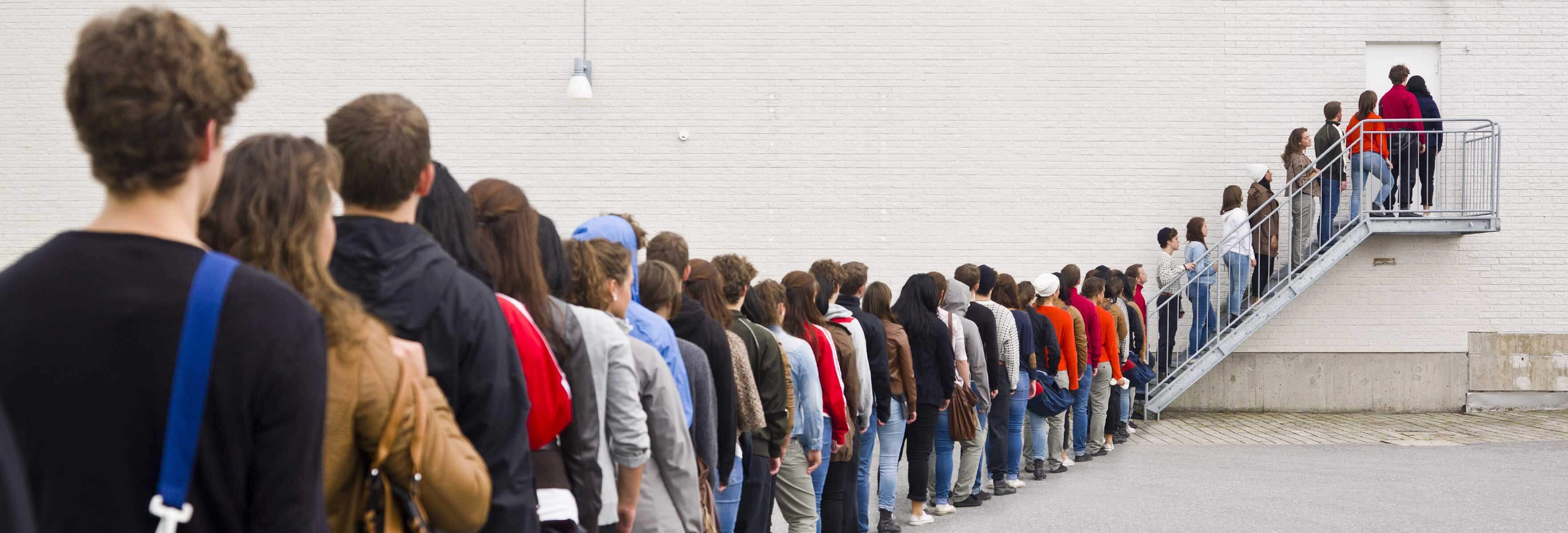 people in line
