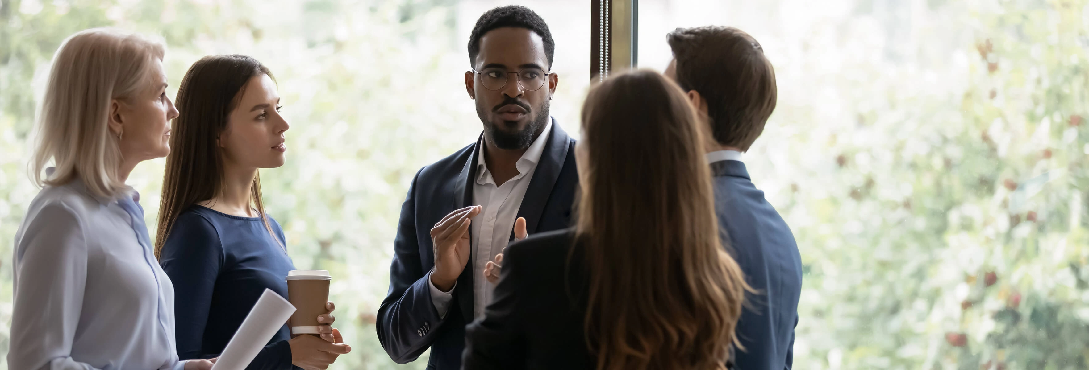 business people talking