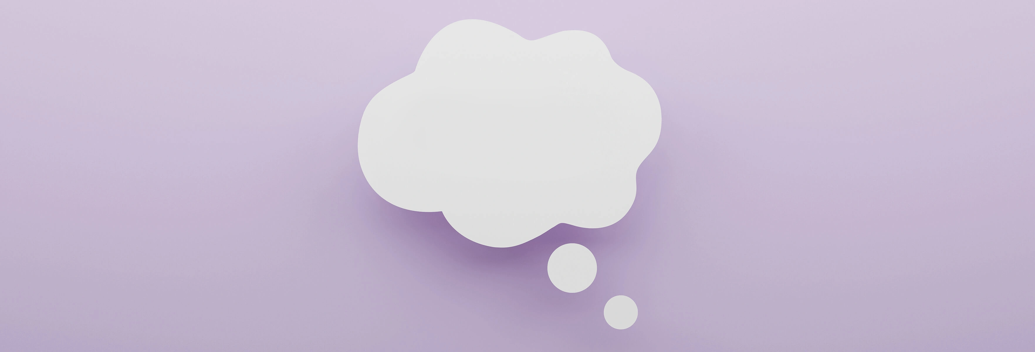 thought cloud on purple background