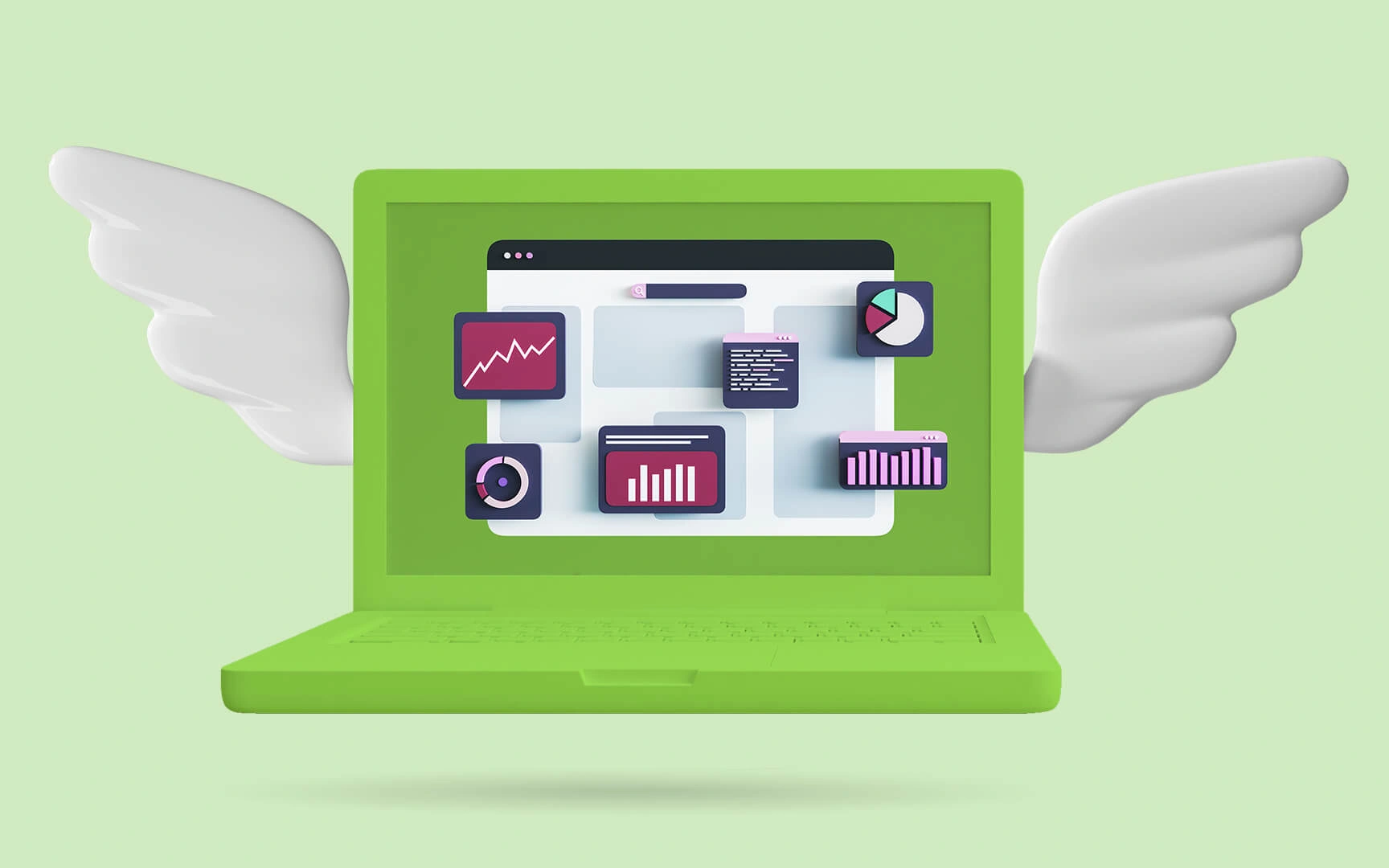 laptop with wings