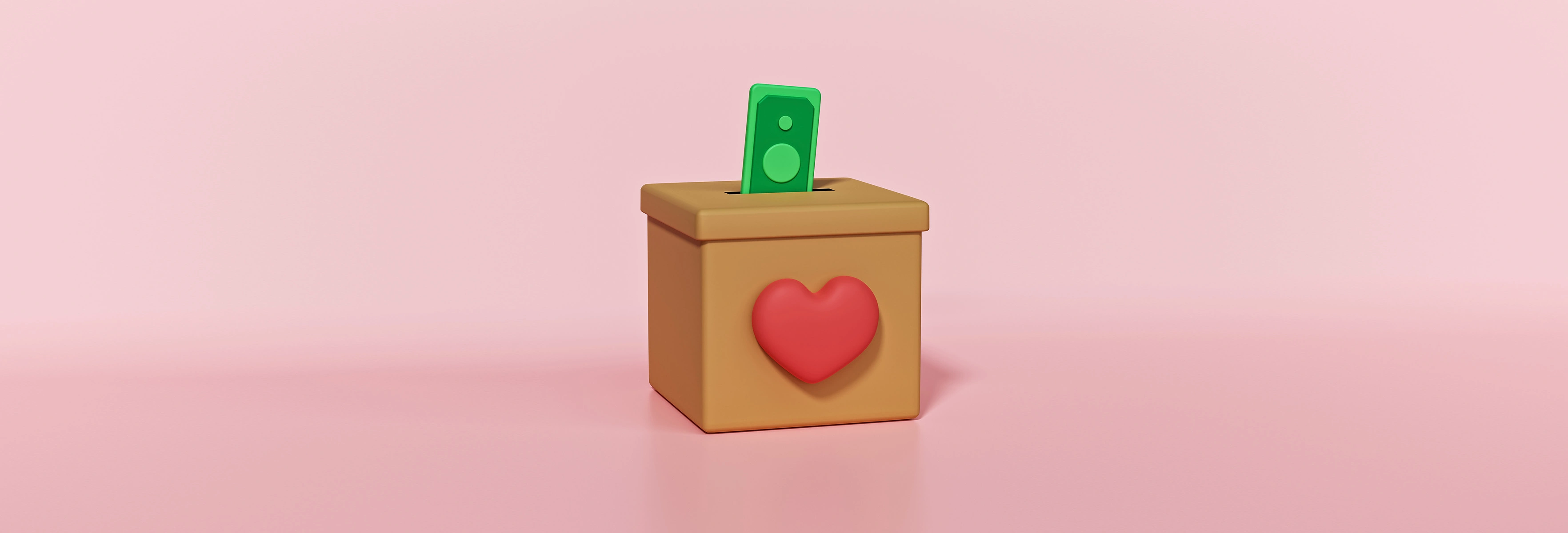 box with heart and money