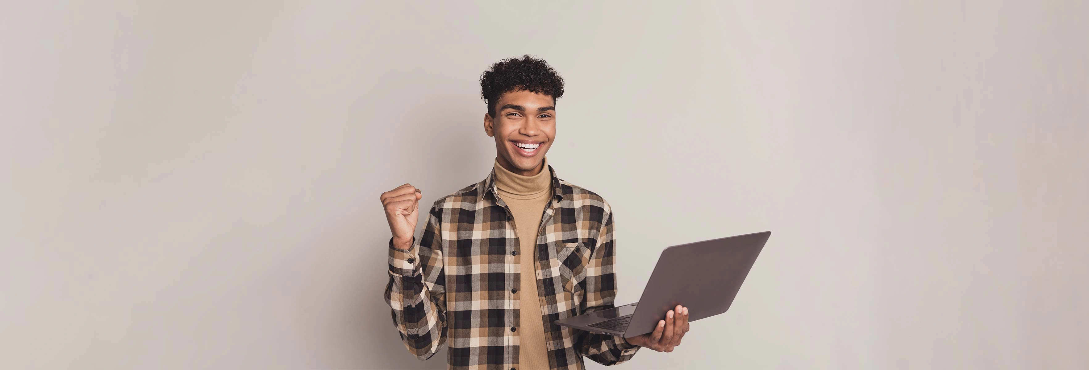 person with laptop