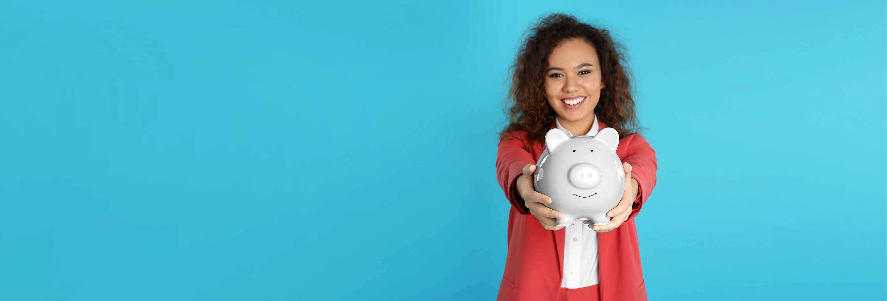 person with piggy bank