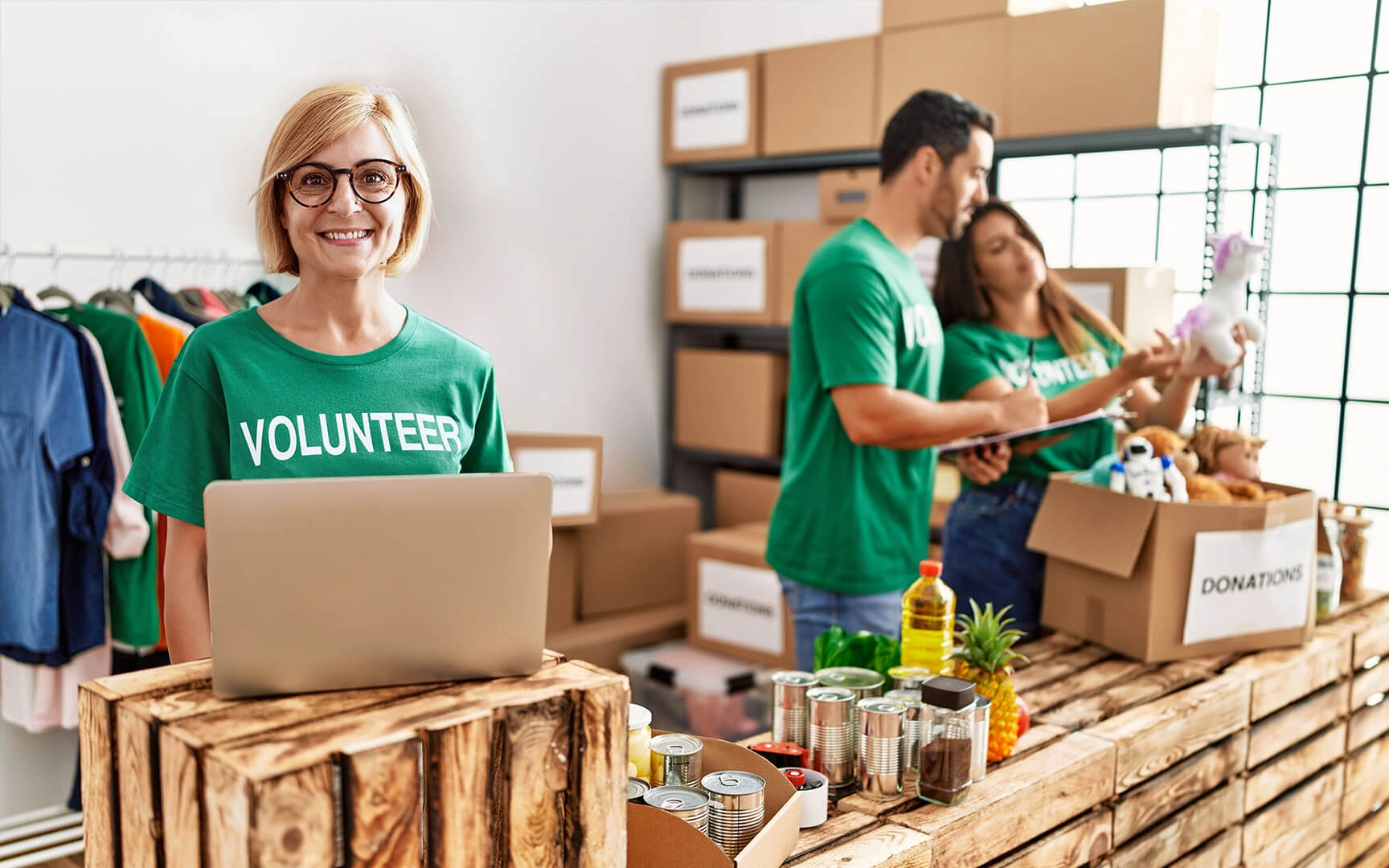 volunteers smiling