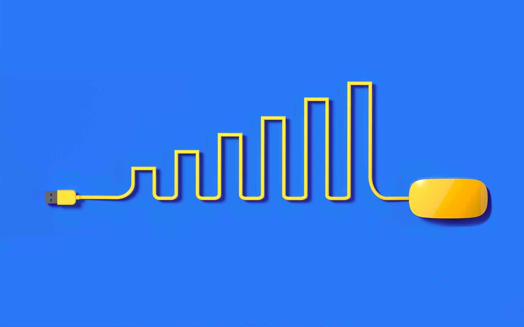 yellow mouse on blue background