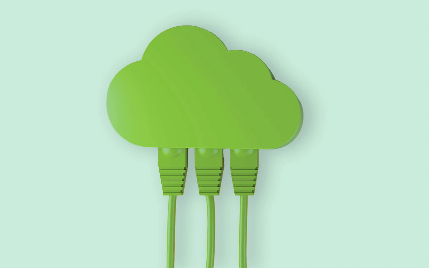 green cloud with three usbs