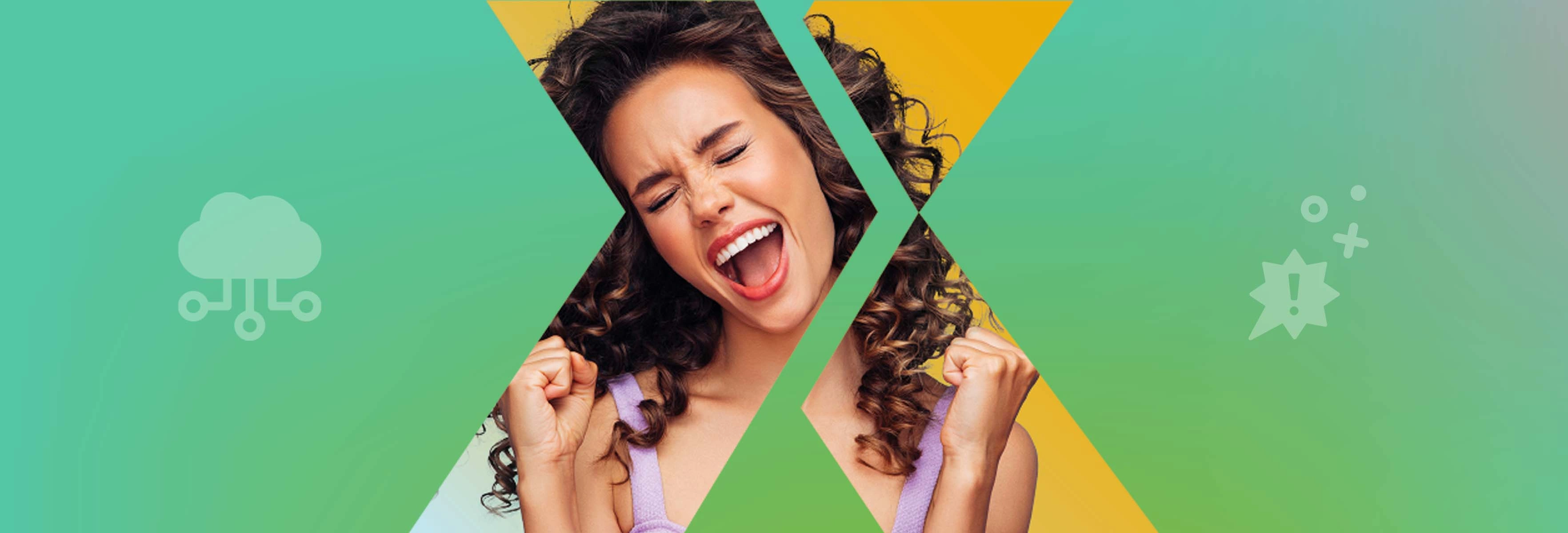 person smiling X4U branding