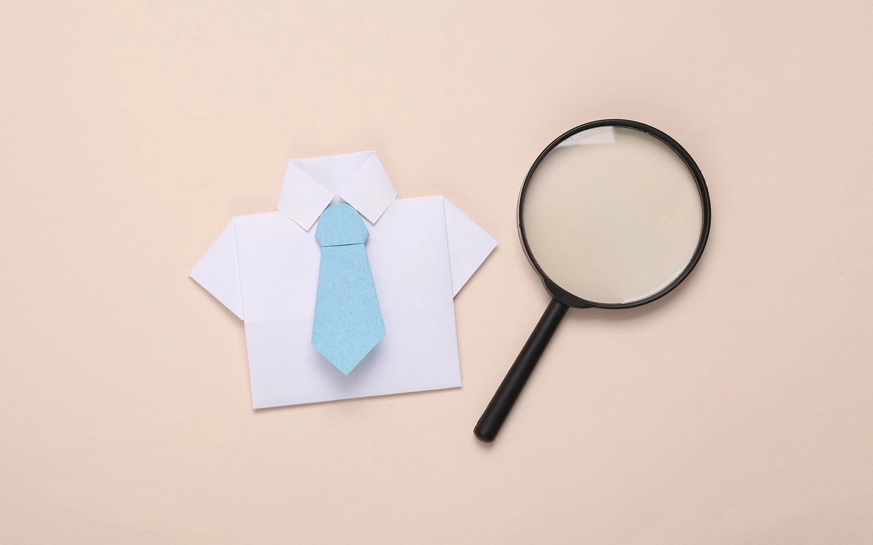 shirt tie magnifying glass
