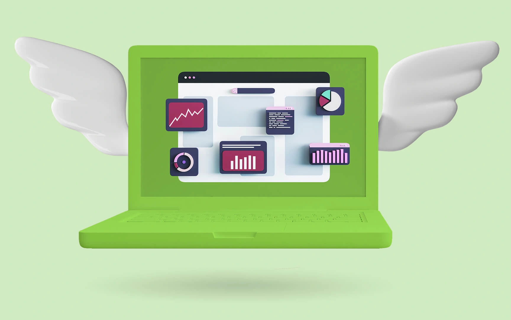 laptop with wings