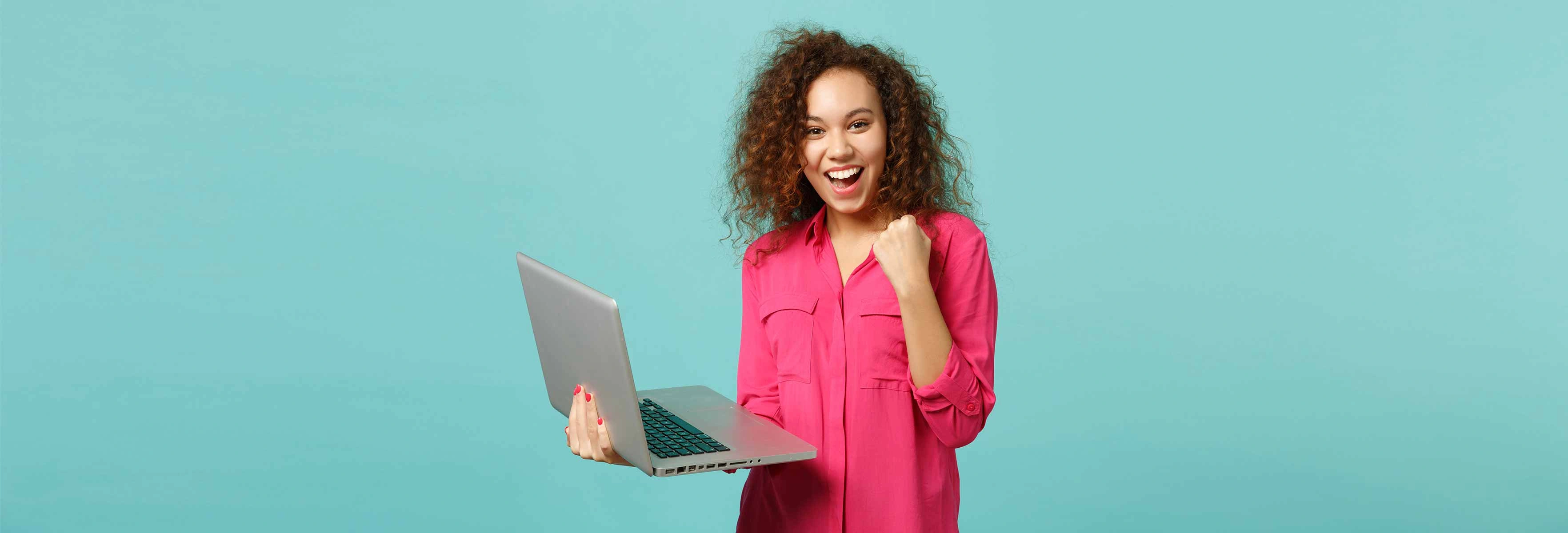 woman with laptop