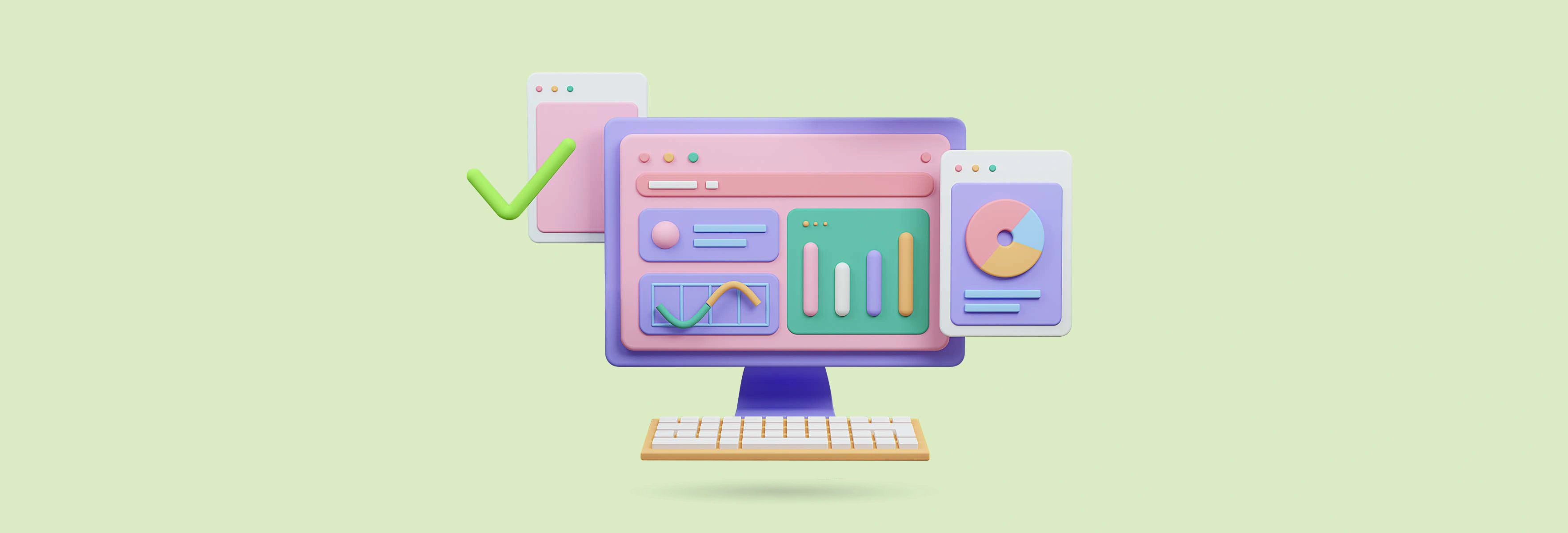 computer with dashboards
