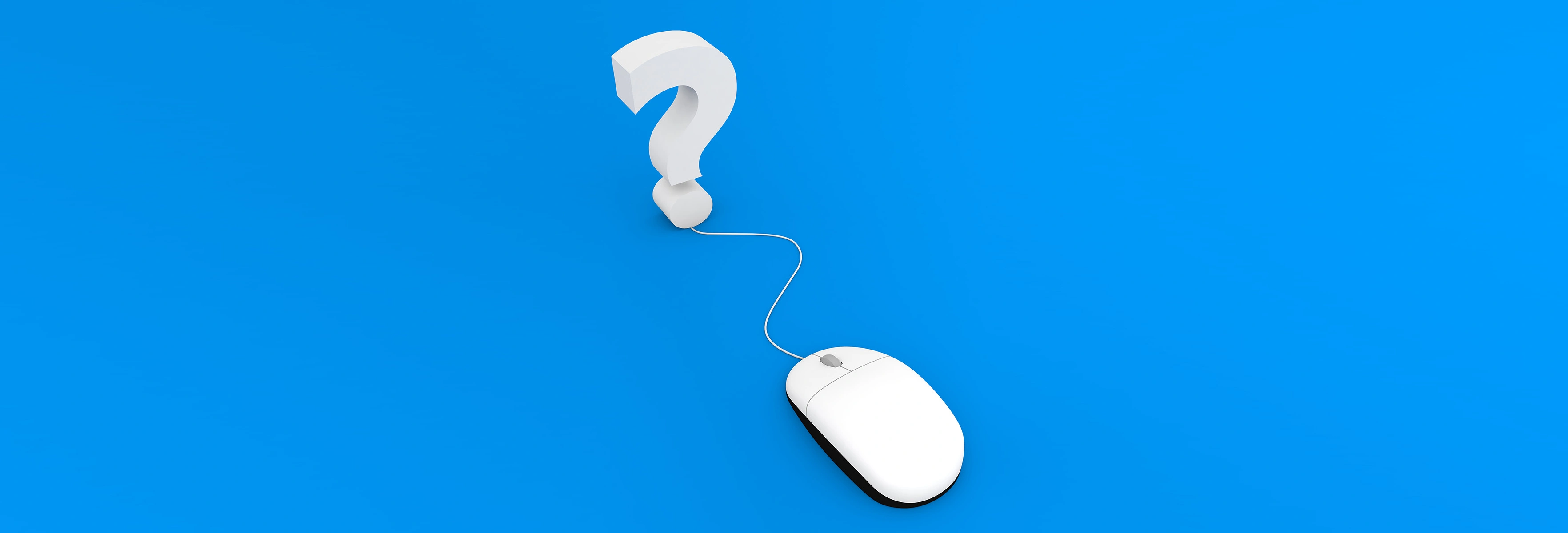 computer mouse and question mark