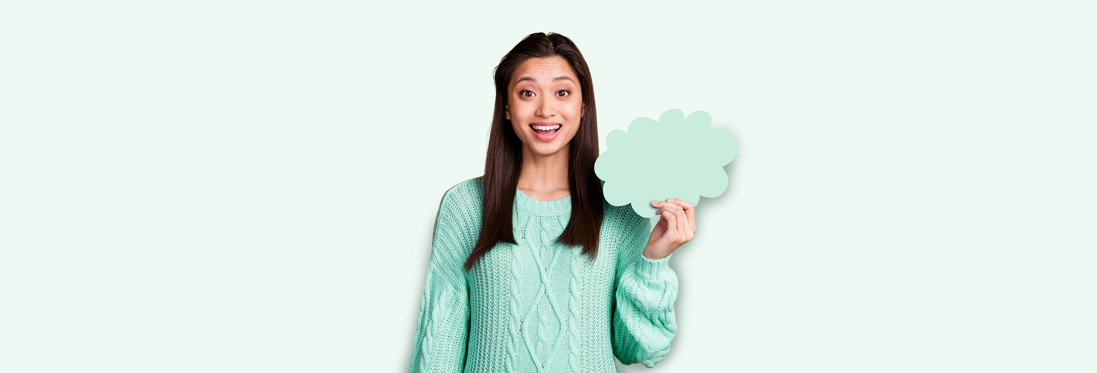 woman with a cloud in the hand