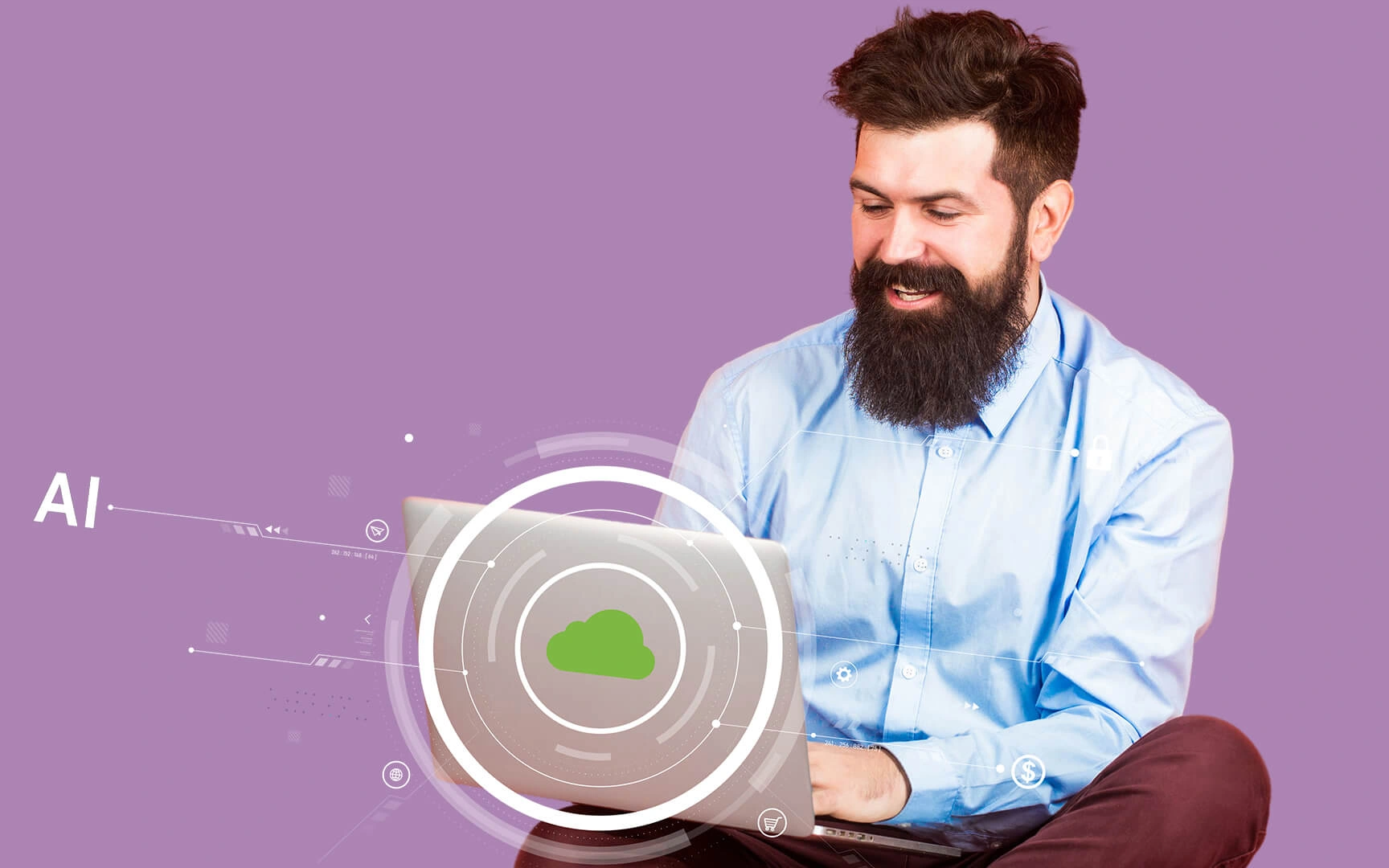 men with a laptop and AI