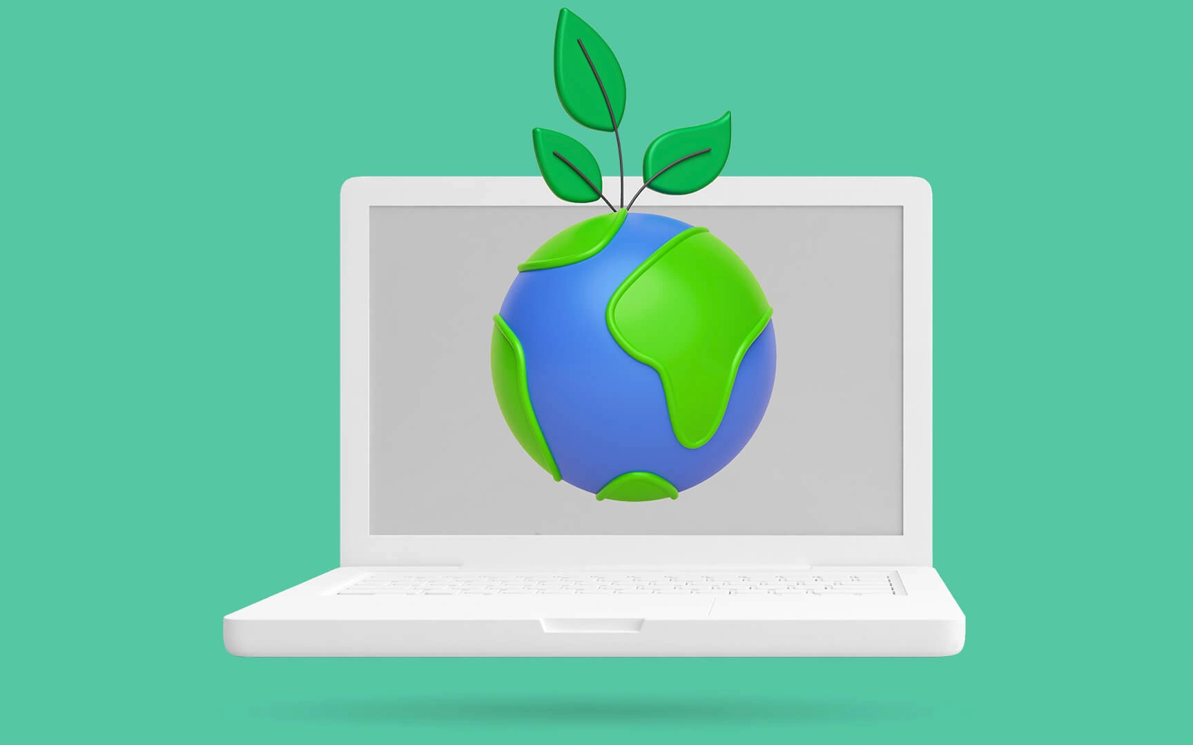 laptop with world