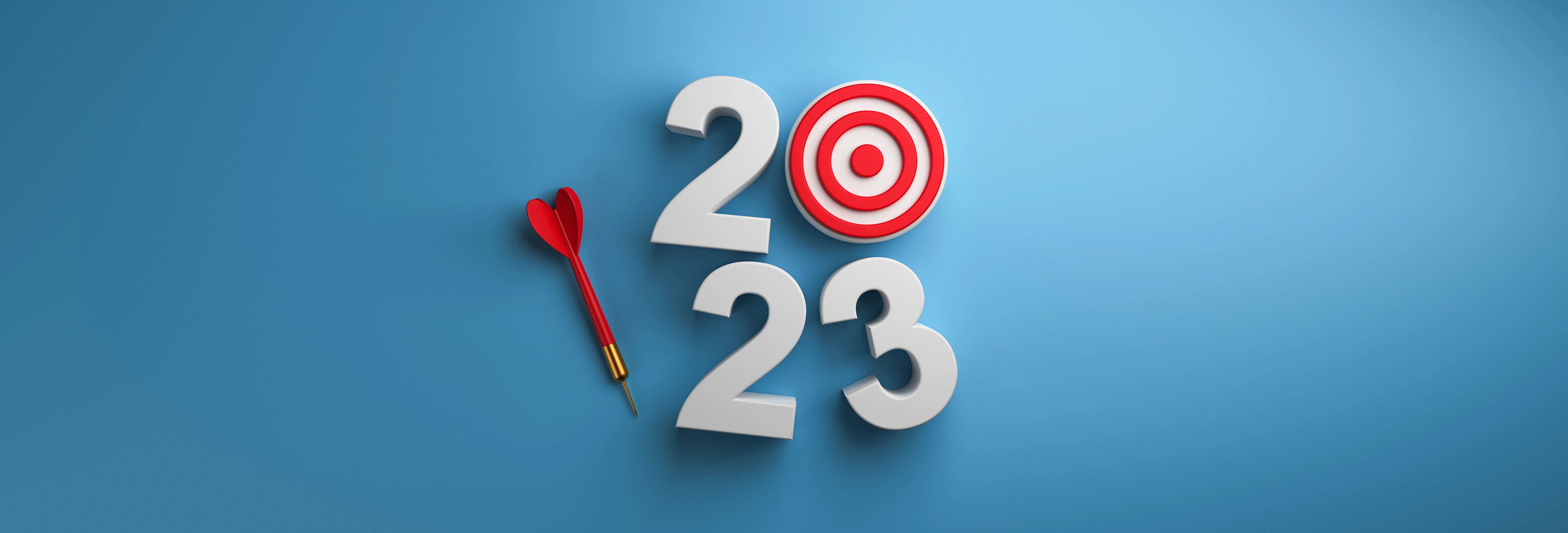 3D 2023 with bullseye and darts