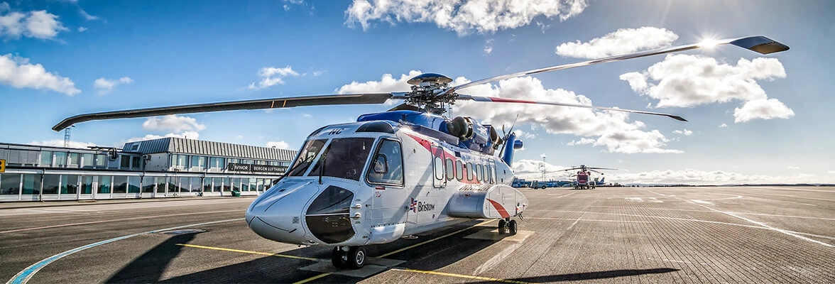 Helicopter on an airfield