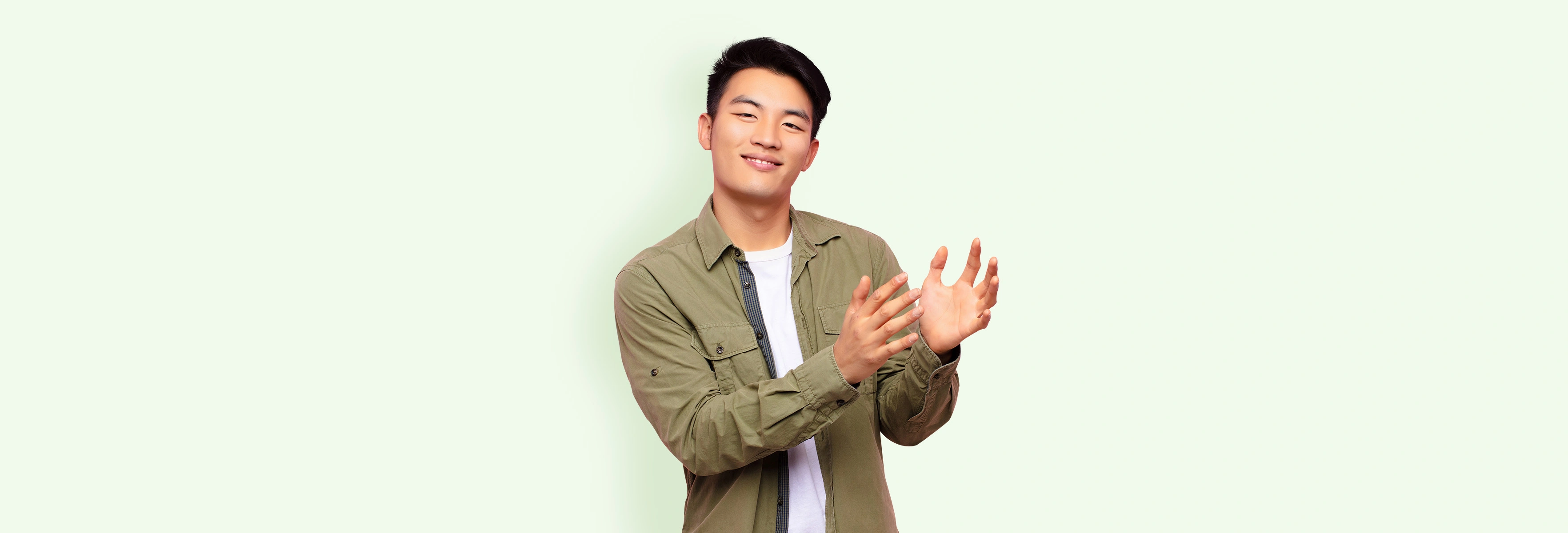 man clapping