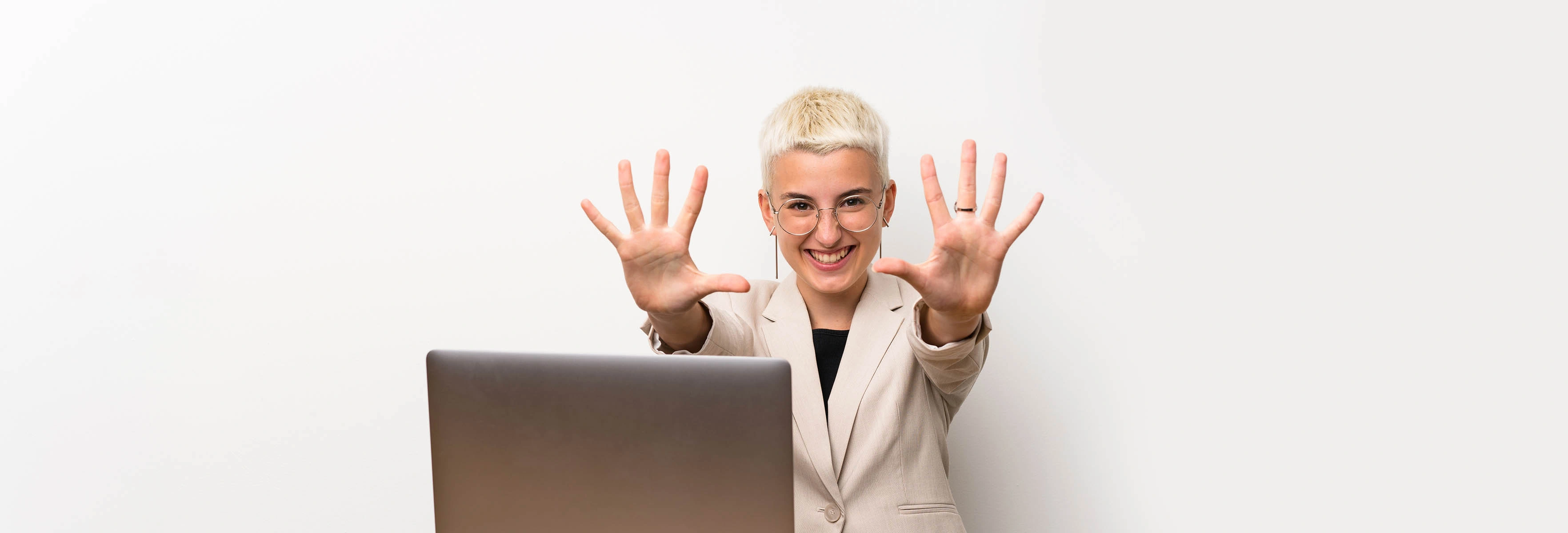 Woman showing ten fingers