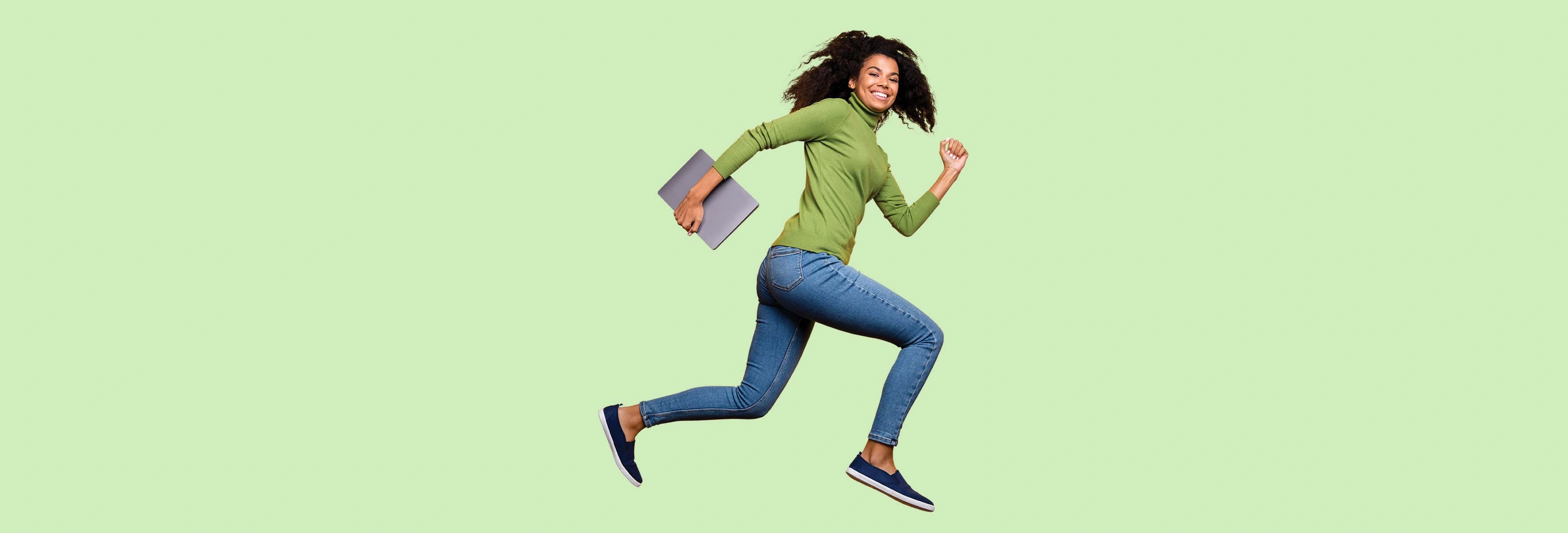 person smiling running 