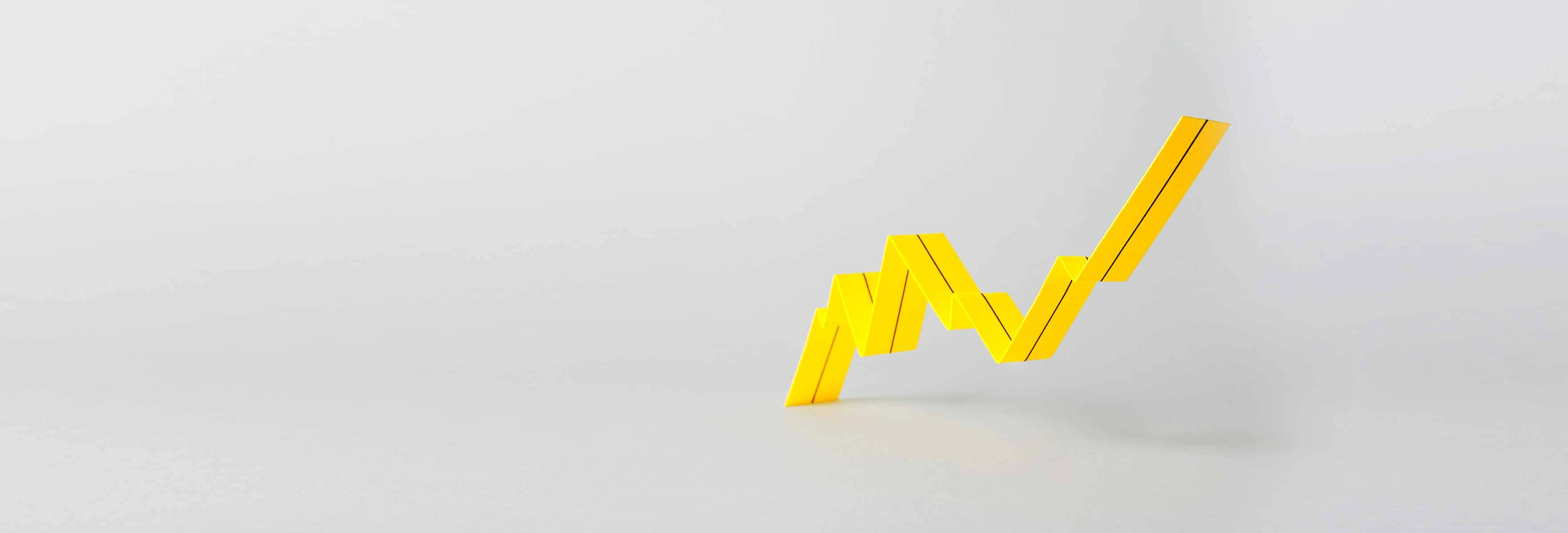 yellow 3D graph in gray background