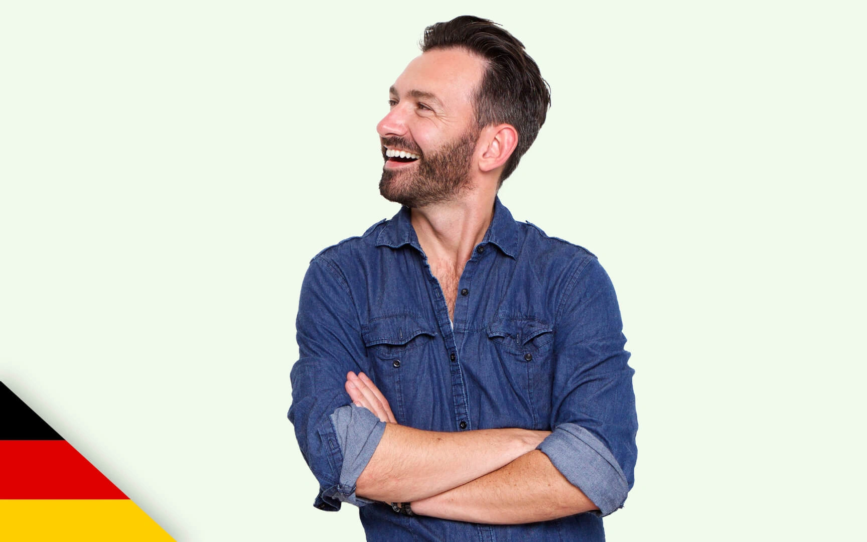Laughing man with beard
