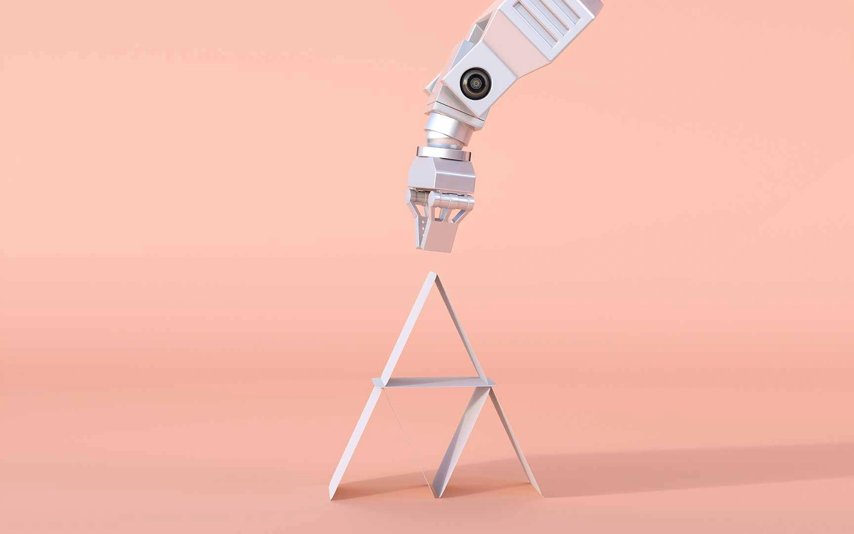Robot arm trying to pick up an A