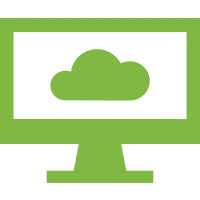 Symbol eines Computerbildschirms mit einer Wolke