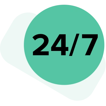 Numbers showing 24/7 access
